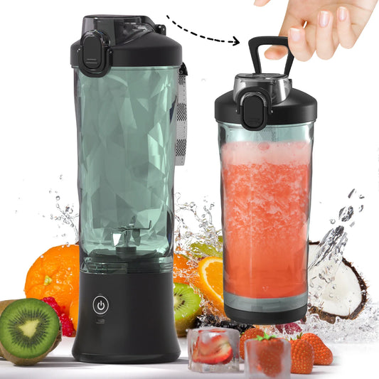 PowerSip 600 – Blender Smoothie Portabil cu 6 Lame, USB Reîncărcabil, fără BPA – Pentru Călătorii, Sport, Shake-uri și Fructe